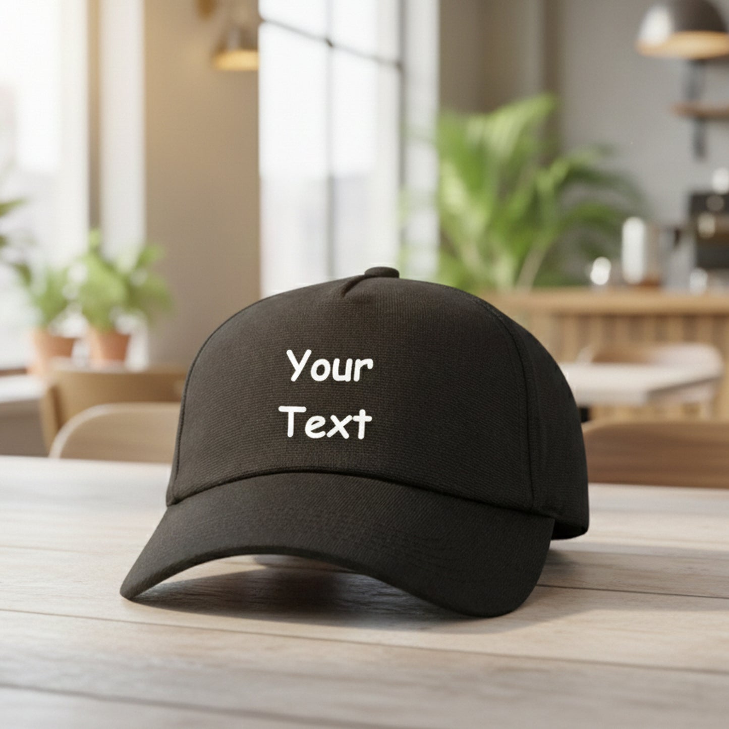 Your Name/Text | Black Printed Cap