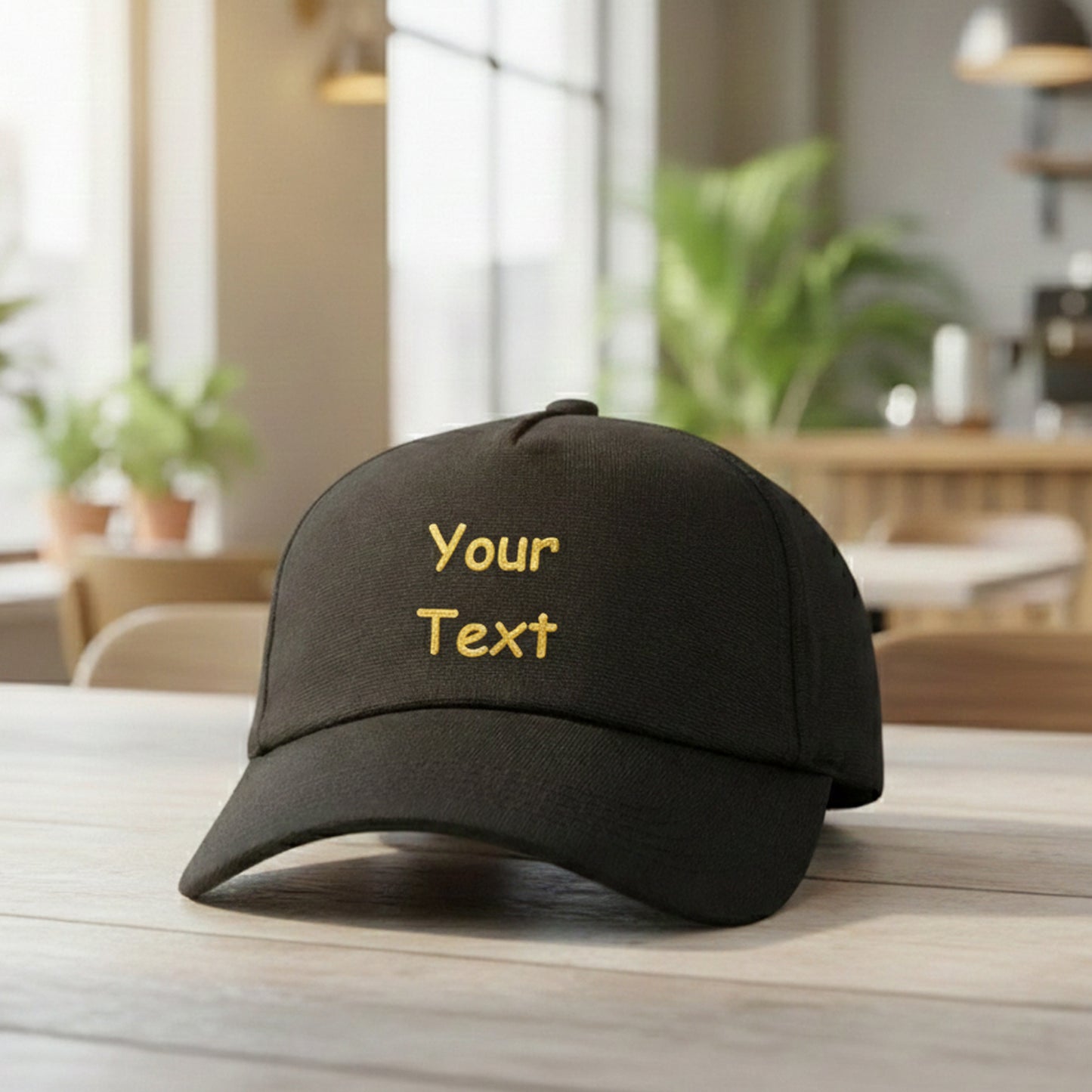 Your Name/Text | Black Printed Cap