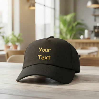 Your Name/Text | Black Printed Cap