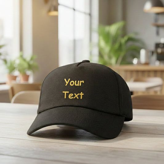 Your Name/Text | Black Printed Cap