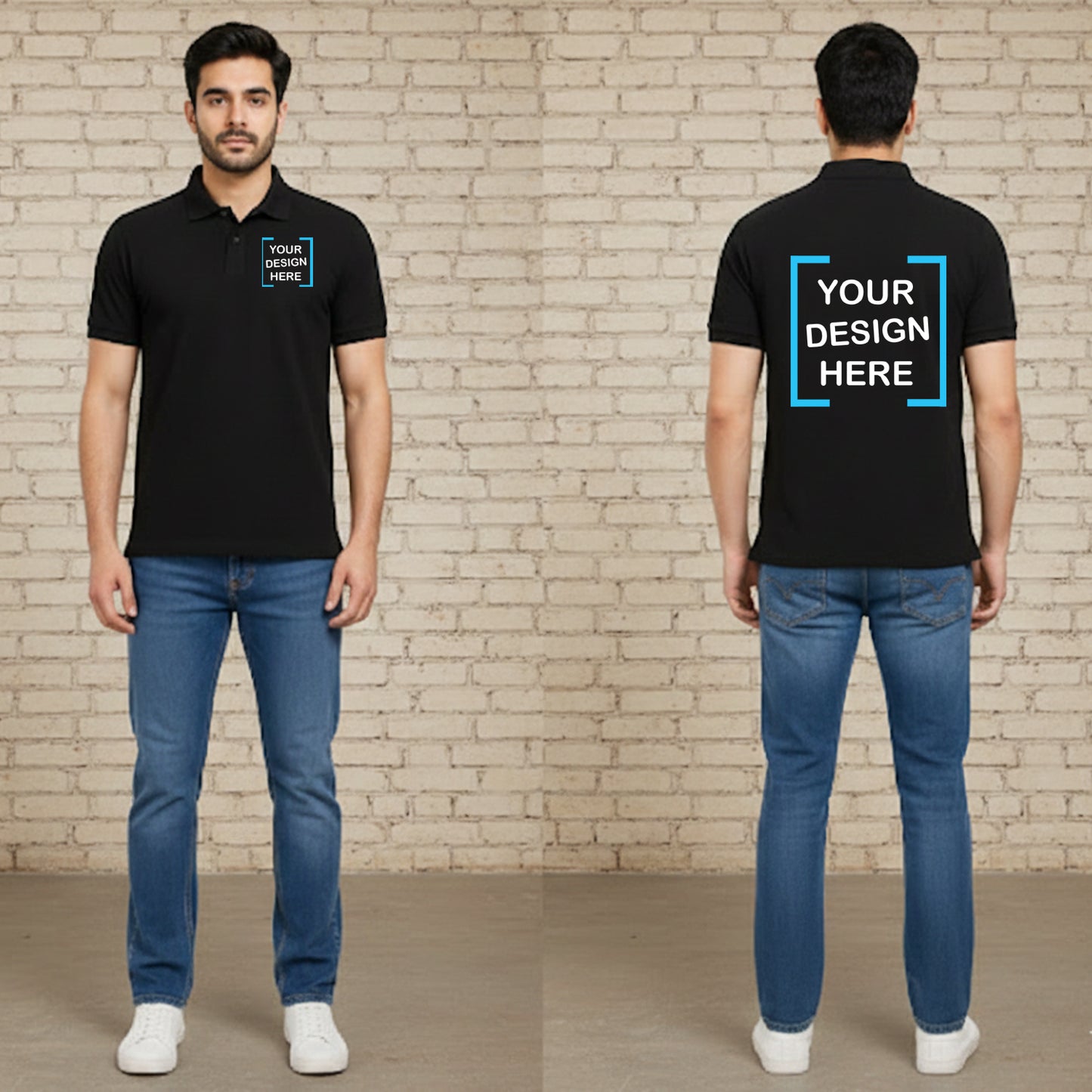 CUSTOMIZED POLO T-SHIRT | BLACK