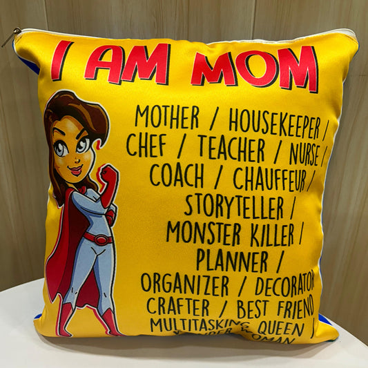 I am Mom 16x16 cushion