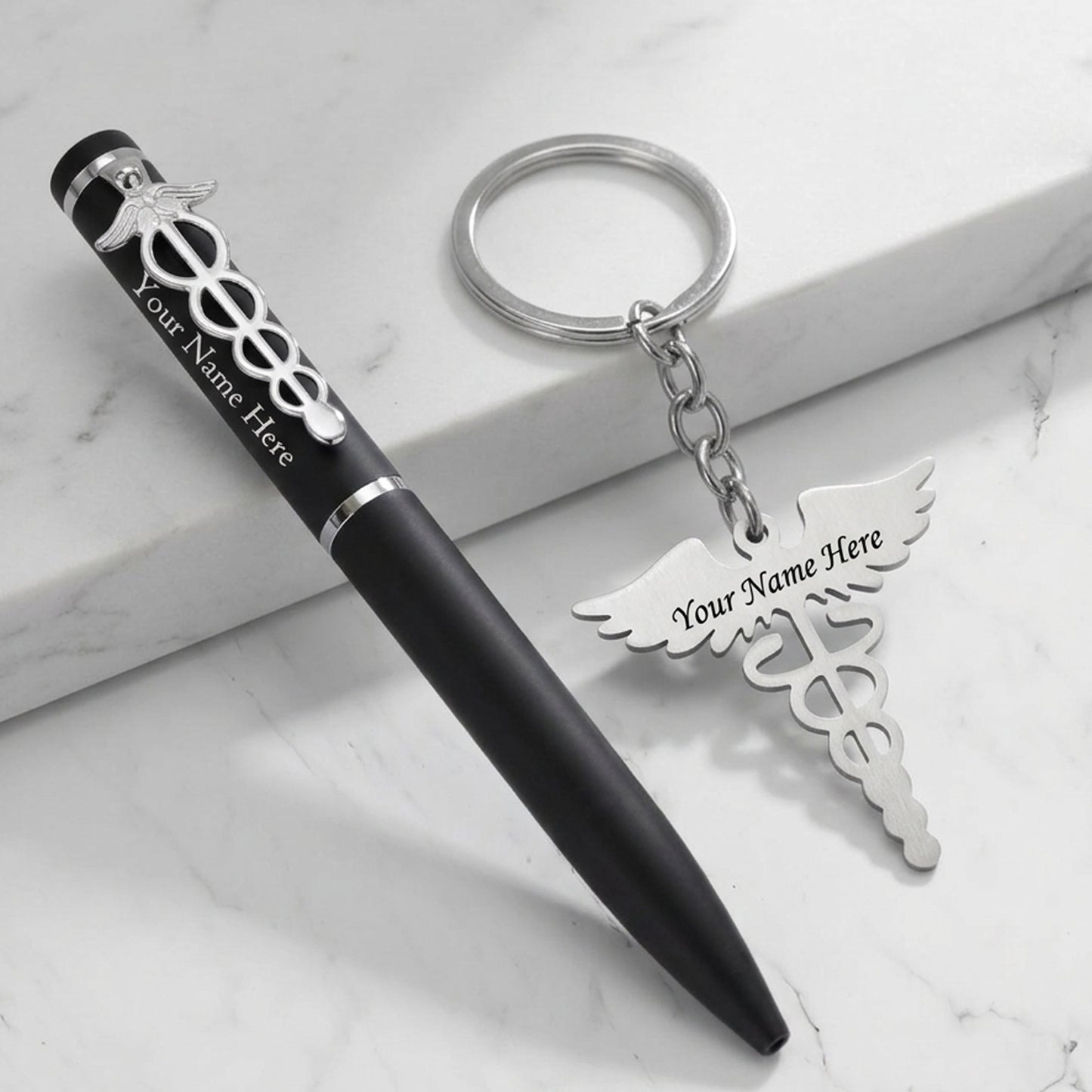 Customized Doctor Pen and Keychain Set