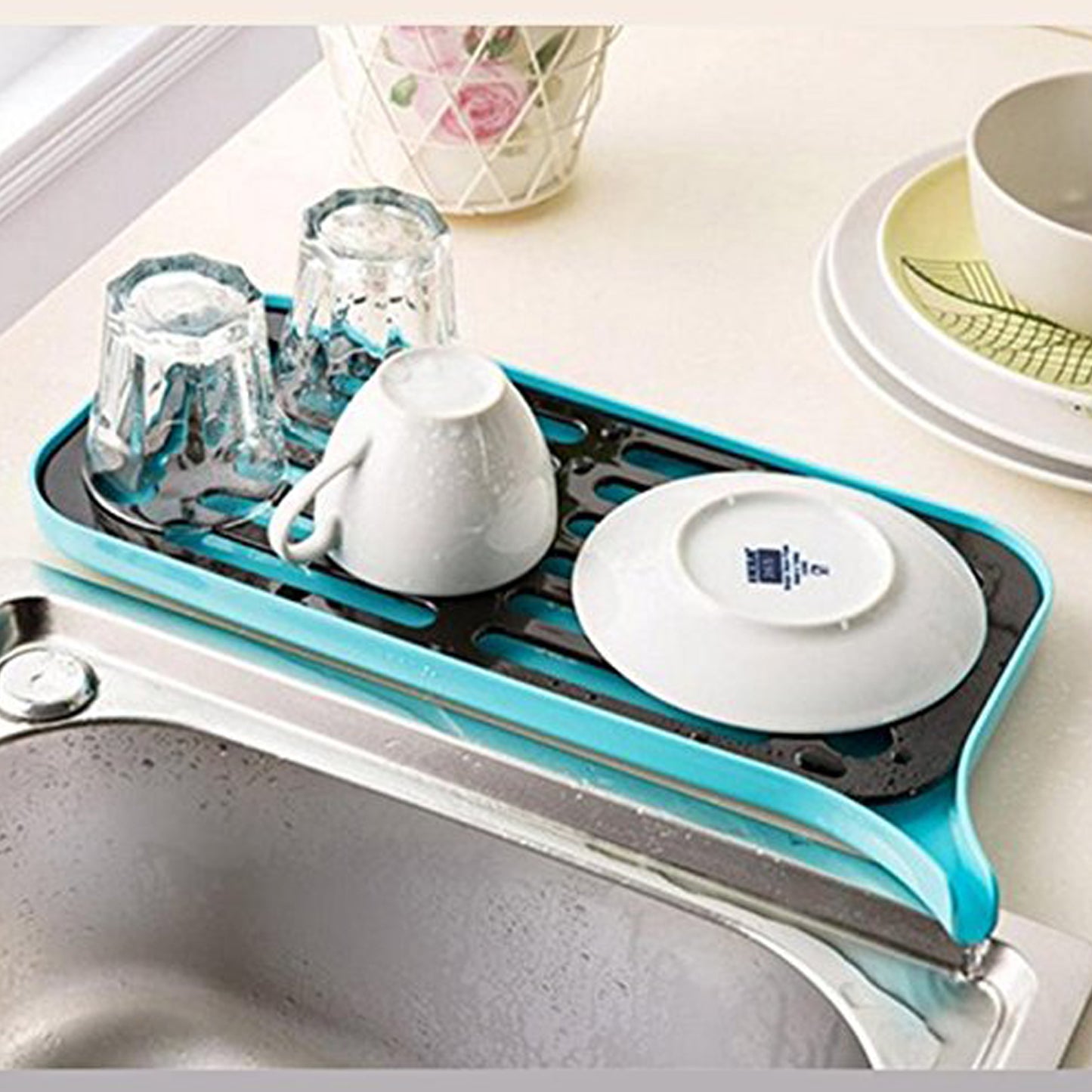 Multifunctional Double Layer Kitchen Drain Shelf Sink Draining Rack Tray Dish Bowl Storage Holder Vegetable Fruits Draining Board