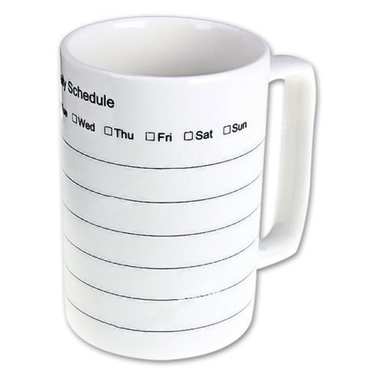 Ceramic Writable Schedule Coffee and Tea Mug - White (Pack of 1)