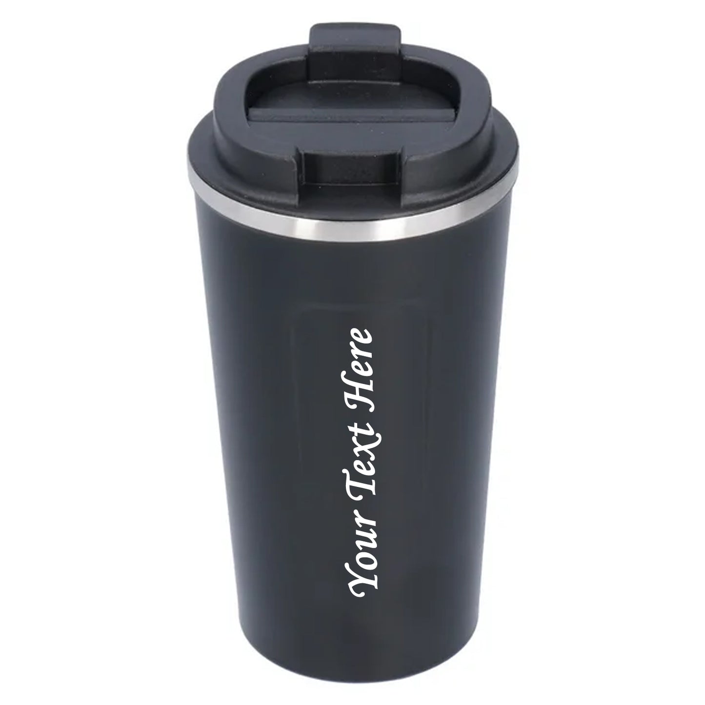 Vacuum Insulated Travel Mug, 400 ml Coffee Mug (Black Round)