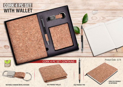 Cork 4 PC Set With Wallet