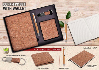 Cork 4 PC Set With Wallet