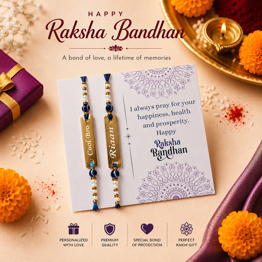 Personalized Evil Eye Rakhi (Pack of 2)