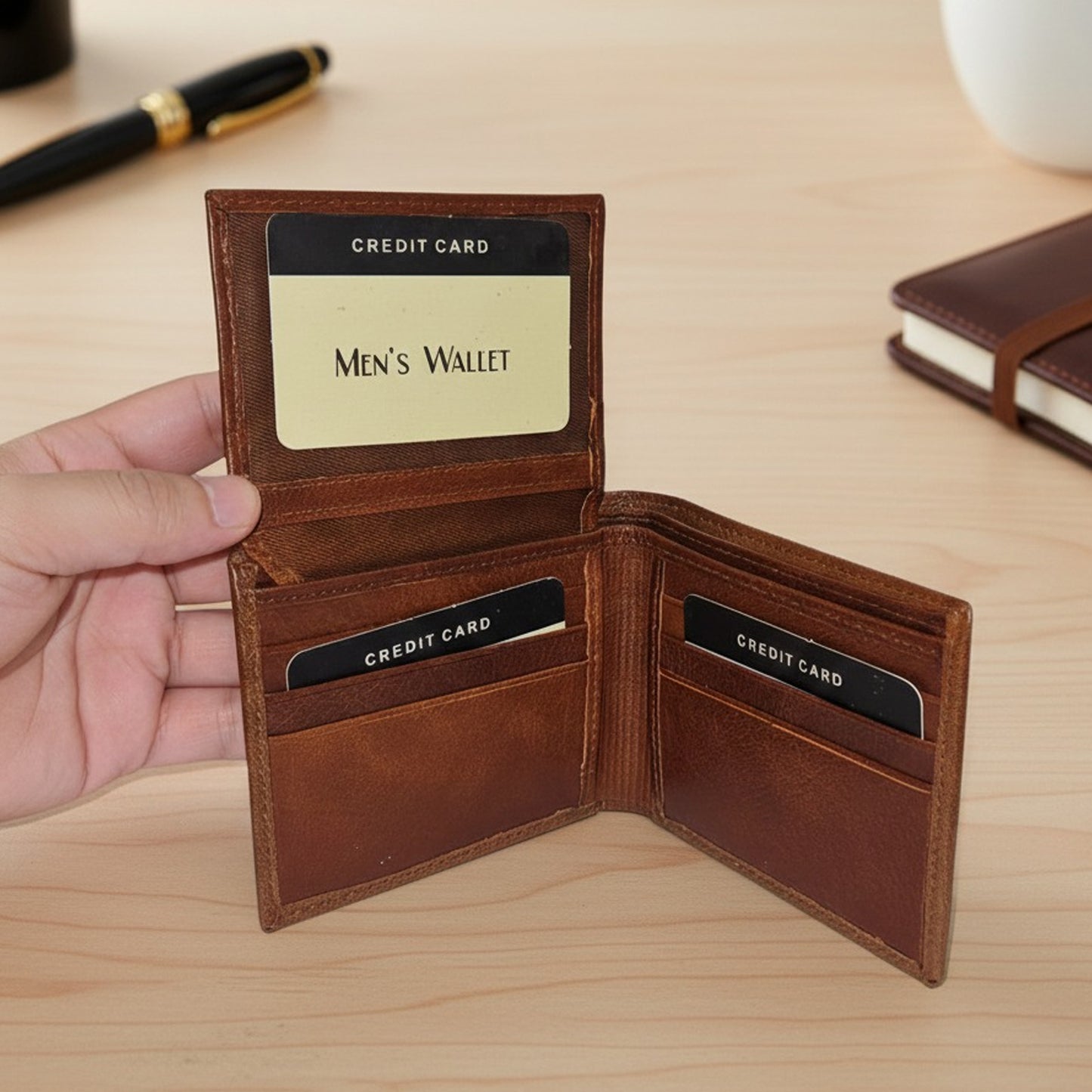 Personalized Brown Name Wallet (Men's)