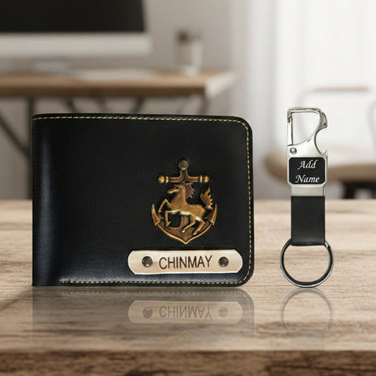 Premium Wallet & Keychain set with name