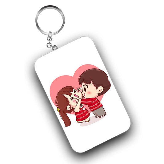 Cute couple printed Key chain