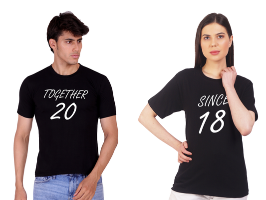 Together Since couple cotton T-shirt | Pre Wedding | T119 (2 Tshitrs)