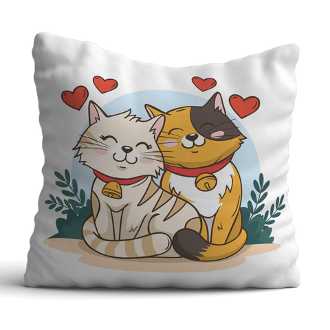 Cats in love 12x12 Cushion with filler