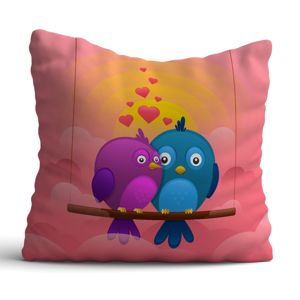 Birds in Love 12x12 Cushion with filler