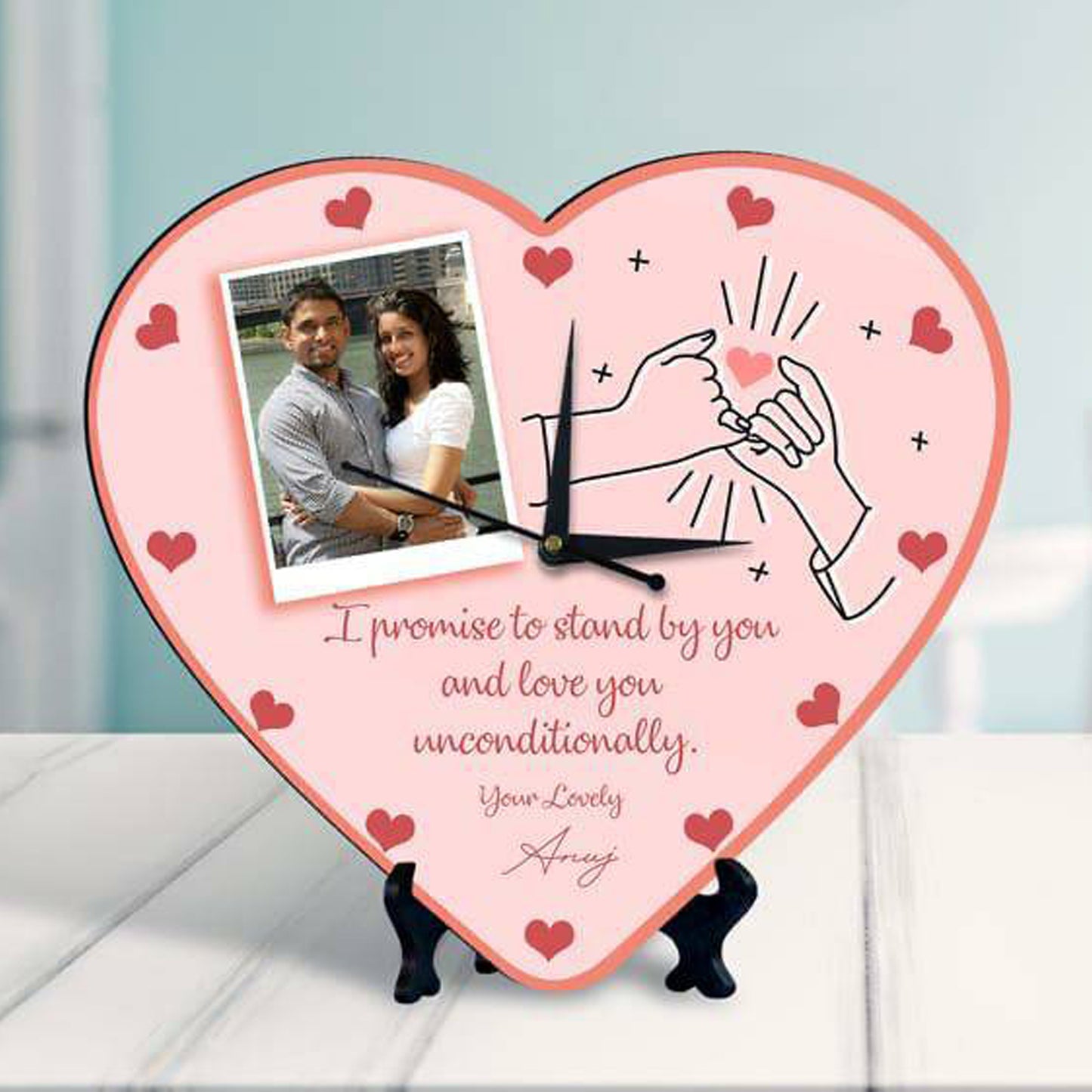 Personalized Heart Table Clock
