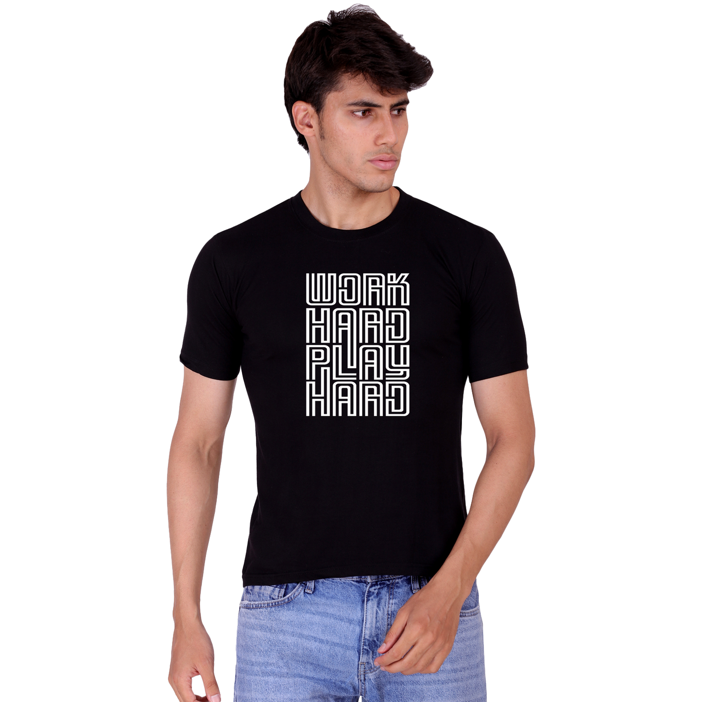 Work Hard Print cotton T-shirt | T107