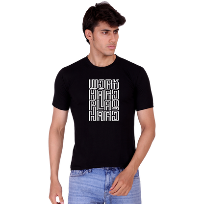 Work Hard Print cotton T-shirt | T107