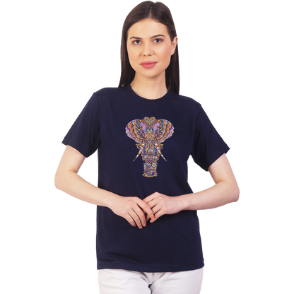 elephant print cotton T-shirt | T133