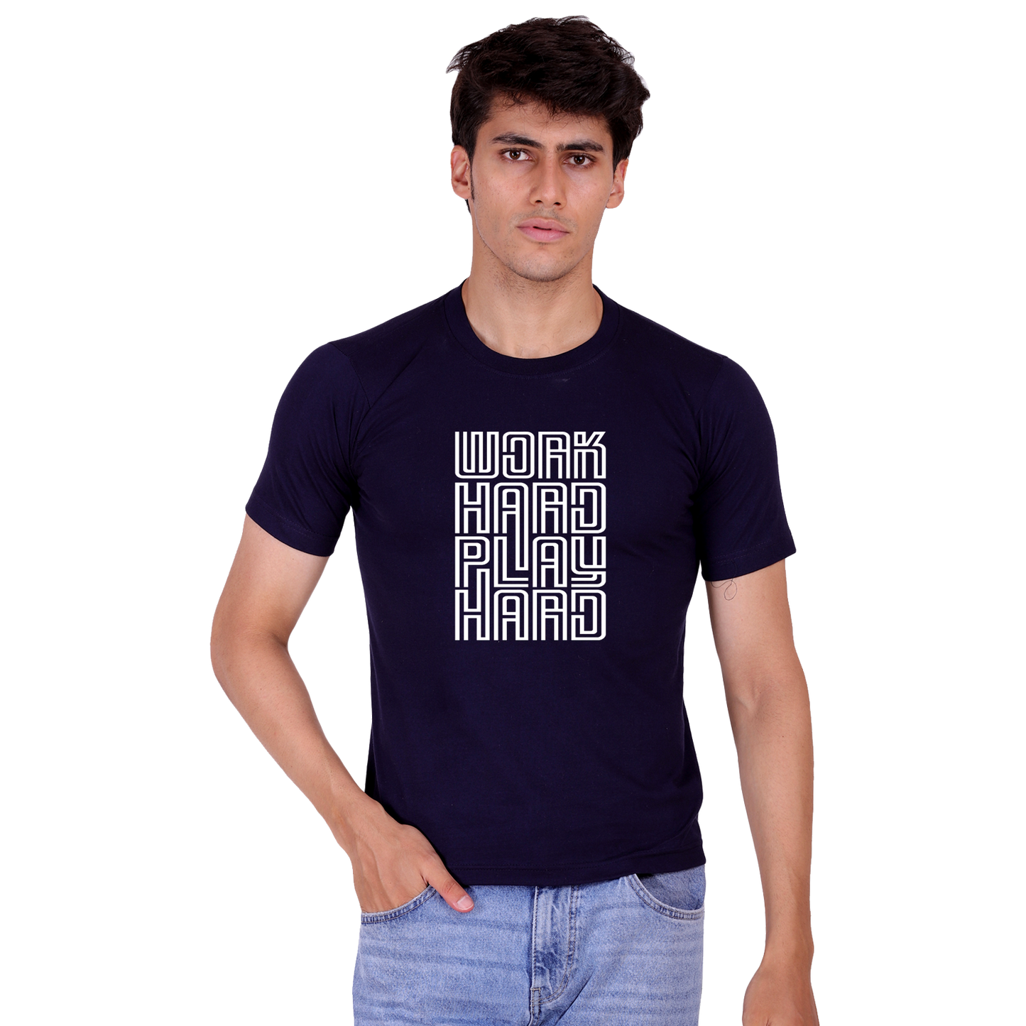 Work Hard Print cotton T-shirt | T107