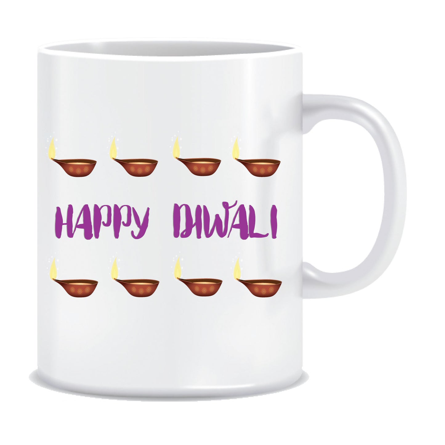 Happy Diwali Diyas Printed Ceramic Coffee Mug ED125