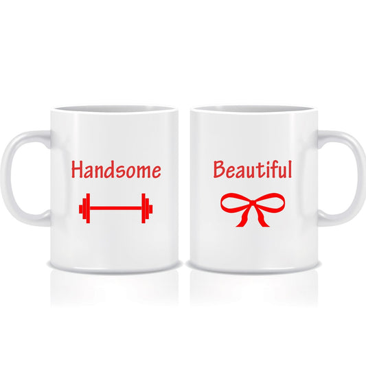 Beautiful Handsome Coffee Mugs - Pack of 2
