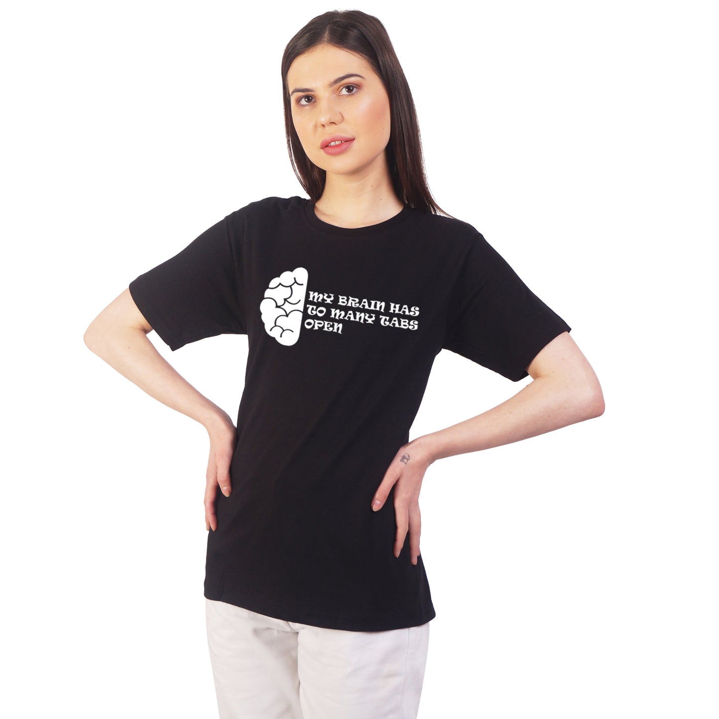 My Brain Has To Many Tabs Open cotton T-shirt | T014