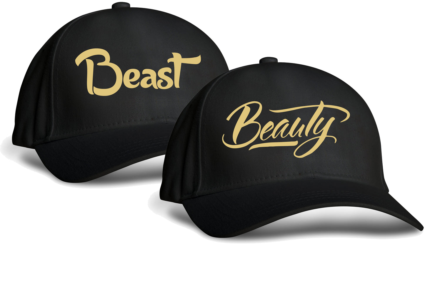 Beauty Beast | Black Printed Caps