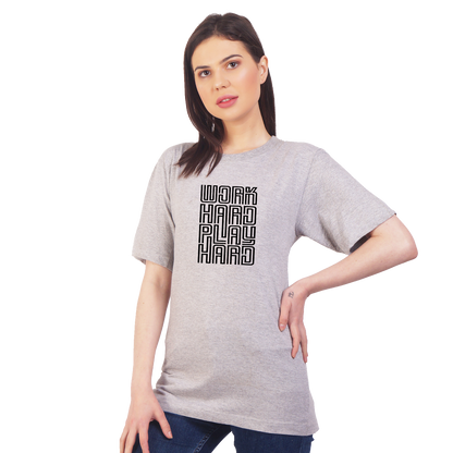 Work Hard Print Cotton T-shirt | T107