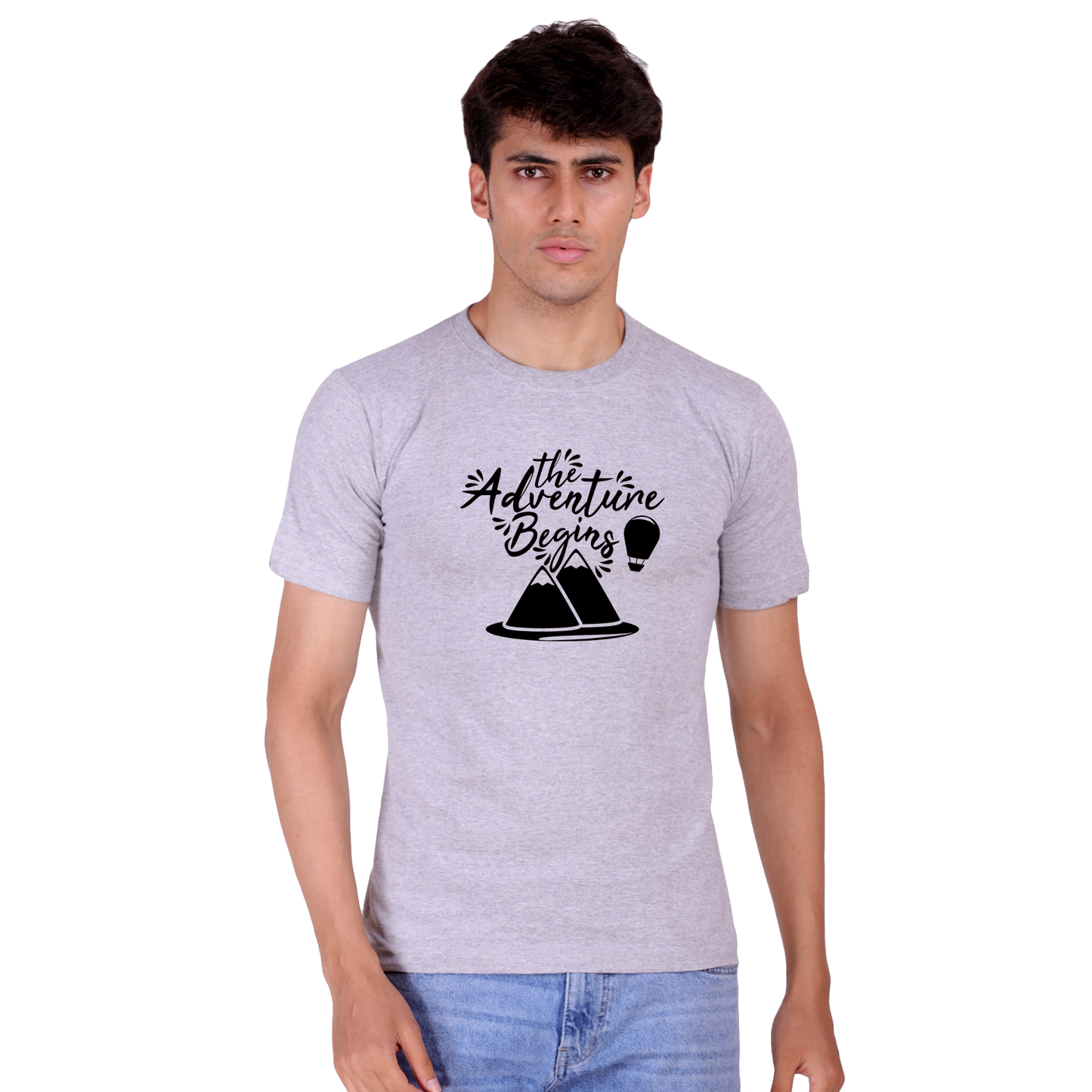 The Adventure Begins print Cotton T-shirt | T109