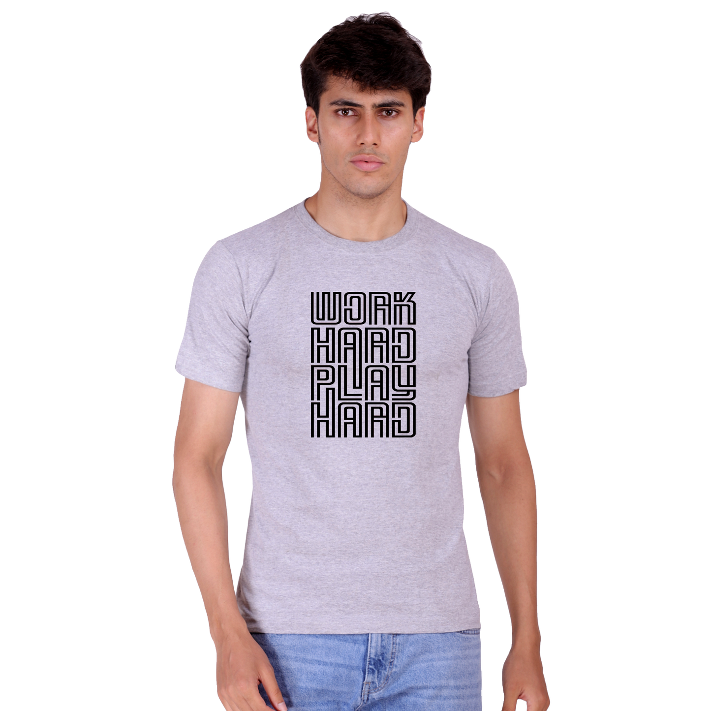 Work Hard Print cotton T-shirt | T107