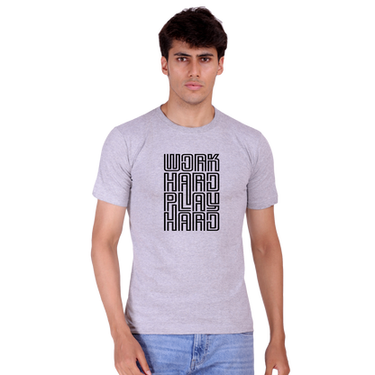 Work Hard Print cotton T-shirt | T107