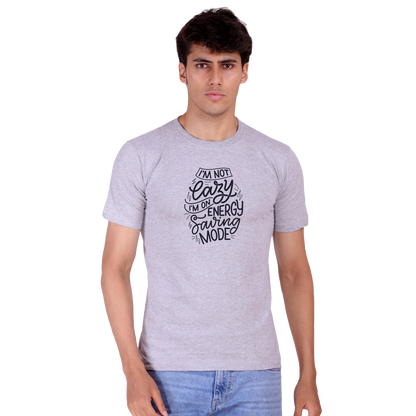 Im Not Lazy Print Cotton T-shirt | T097