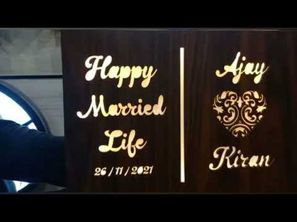 Happy Married Life LED Table Frame