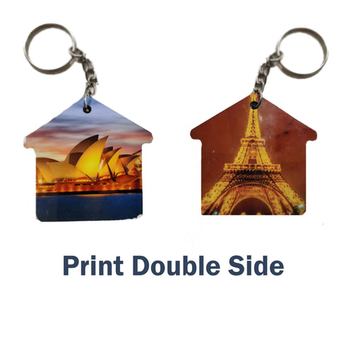 Customize  Key Chain Hut Double Side Print | Any Photo/Logo can be printed