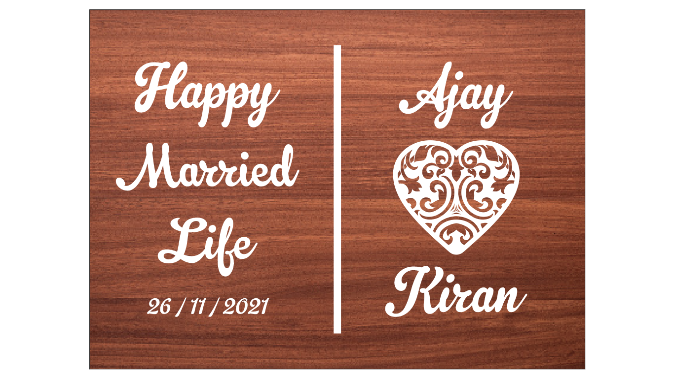 Happy Married Life LED Table Frame