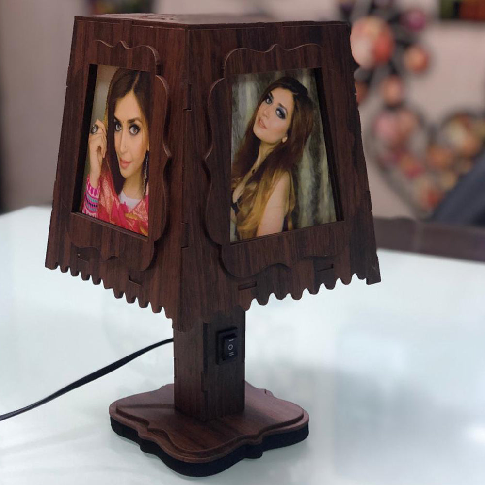 Personalized Wooden Hut Table Lamp