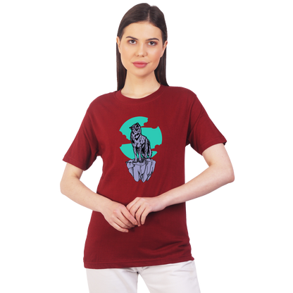 Wolf Print cotton T-shirt | T139