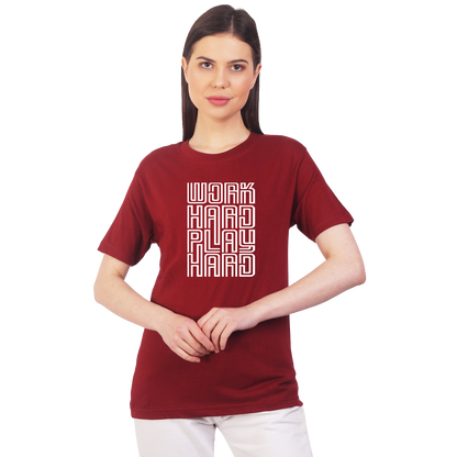 Work Hard Print Cotton T-shirt | T107