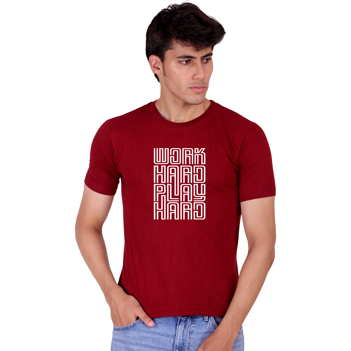 Work Hard Print cotton T-shirt | T107