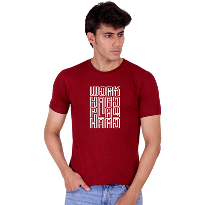 Work Hard Print cotton T-shirt | T107