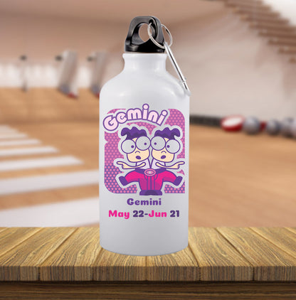 Gemini zodiac sign sipper bottle