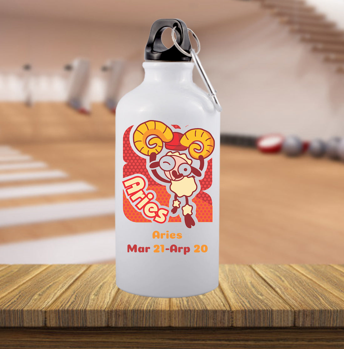 Aries zodiac sign sipper bottle