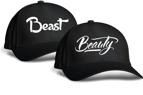 Beauty Beast | Black Printed Caps