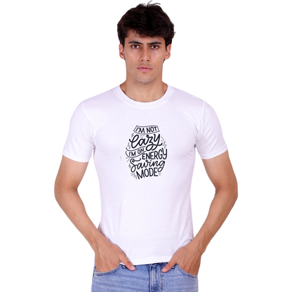 Im Not Lazy Print Cotton T-shirt | T097